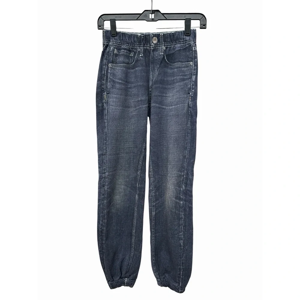 Rag & Bone Joggers XXS Miramar‎ Printed Faux Jeans Pull On Medium Wash #D6-5